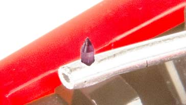 Close-up of a vinyl record cartridge stylus