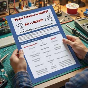 Bipolar Junction Transistor vs MOSFET Infographic Crib Sheet PDF Download