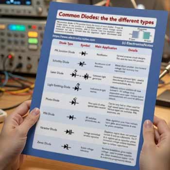Common Diode Types Infographic Crib Sheet PDF Download