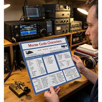 Morse Code Characters PDF Downloadable Crib Sheet