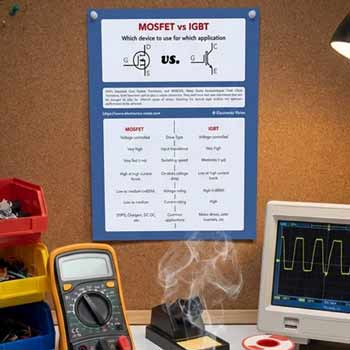 MOSFET vs IGBT Infographic Crib Sheet PDF Download