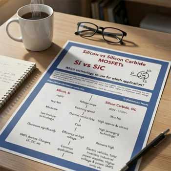 Silicon vs Silicon Carbide MOSFETs Infographic Crib Sheet PDF Download